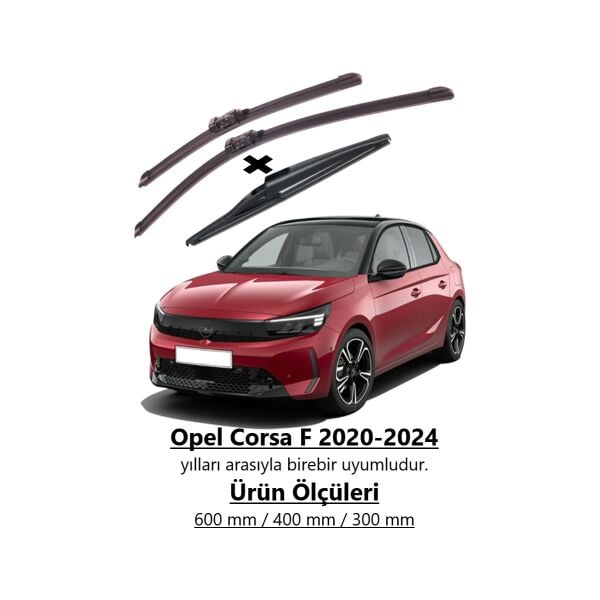 R.B.W. Opel Corsa F 2020-2024 Ön ve Arka Silecek Takımı