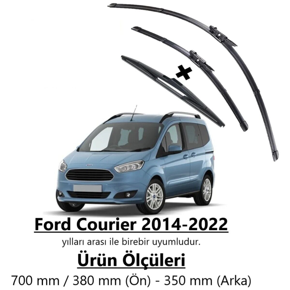R.B.W. Ford Courier Ön ve Arka Aerodinamik Silecek Takımı (2014-2023)