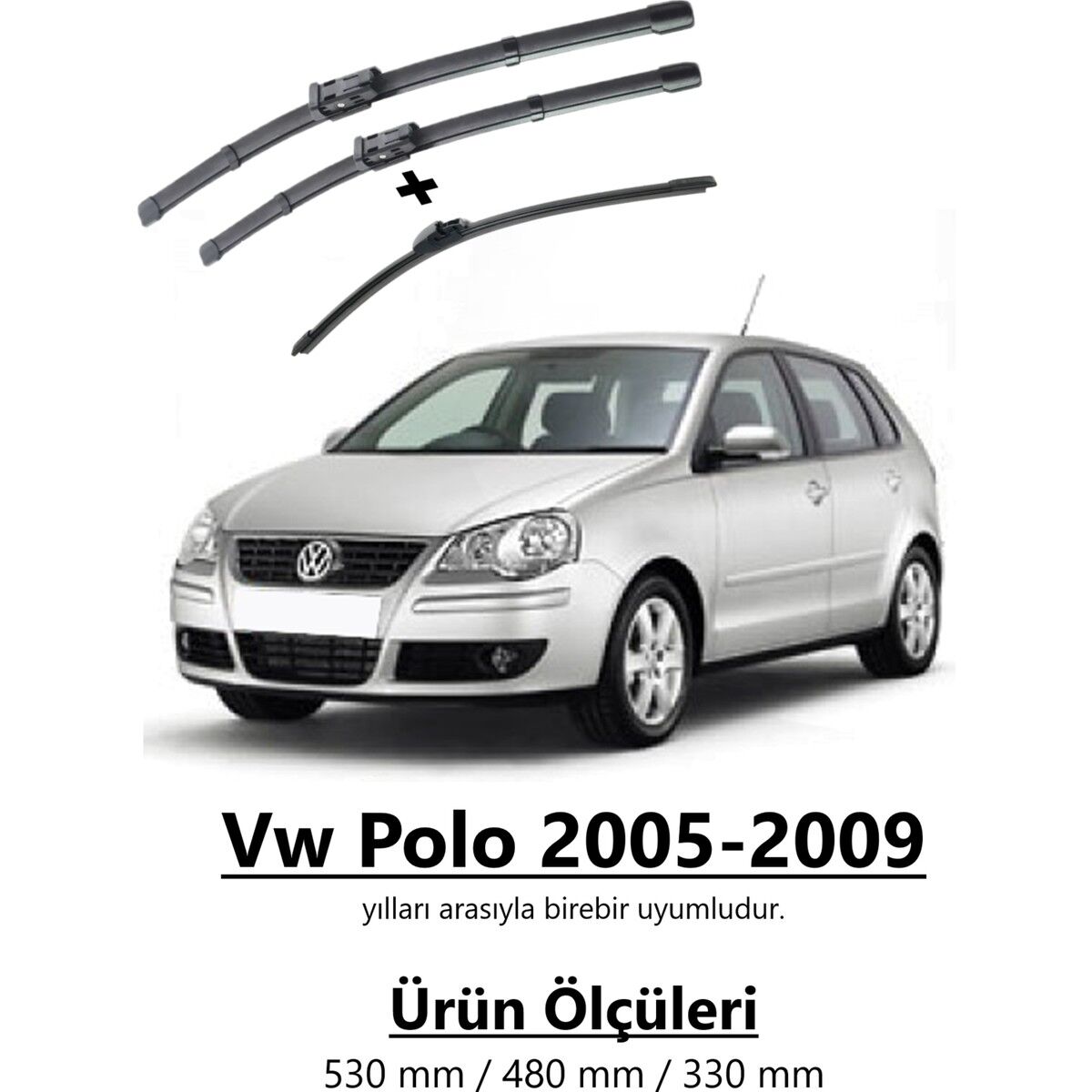 R.B.W. Vw Polo 2005-2009 Ön ve Arka Muz Silecek Takımı