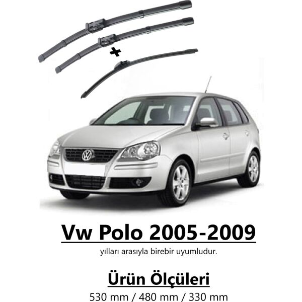 R.B.W. Vw Polo 2005-2009 Ön ve Arka Muz Silecek Takımı