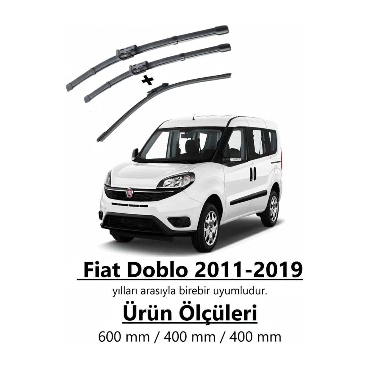 Inwells Fiat Doblo Ön Ve Arka Silecek Takımı 2011-2019