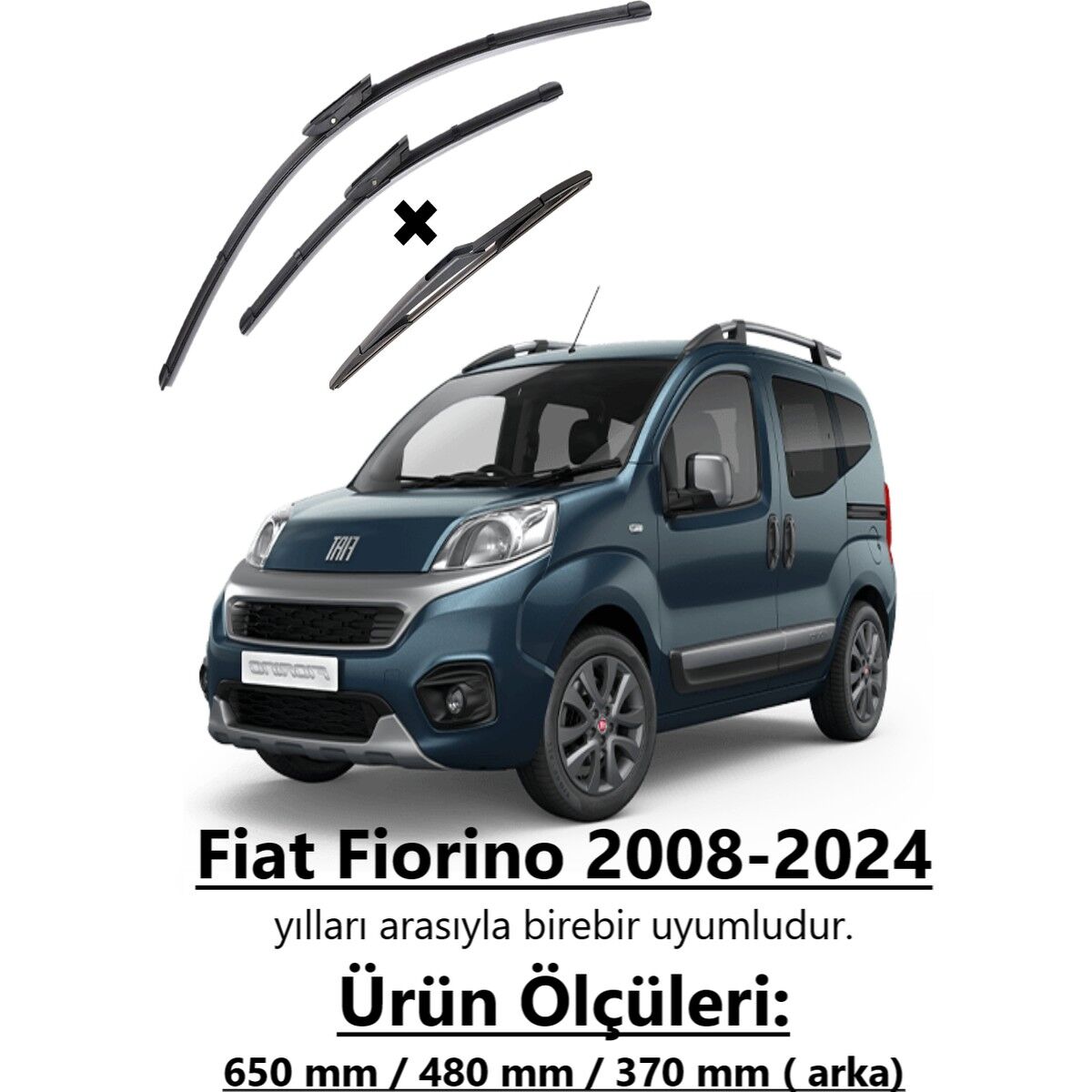 R.B.W. Fiat Fiorino 2008-2024 Ön ve Arka Muz Silecek Seti