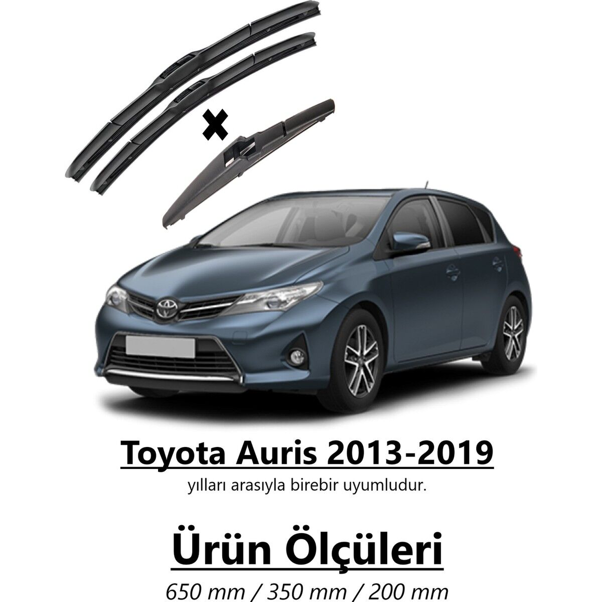 Toyota Auris 2013-2019 Hybrid Ön ve Arka Silecek Seti