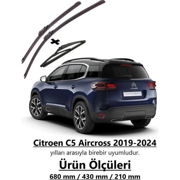 R.B.W. Citroen C5 Aircross 2019-2024 Ön ve Arka Muz Silecek Takımı