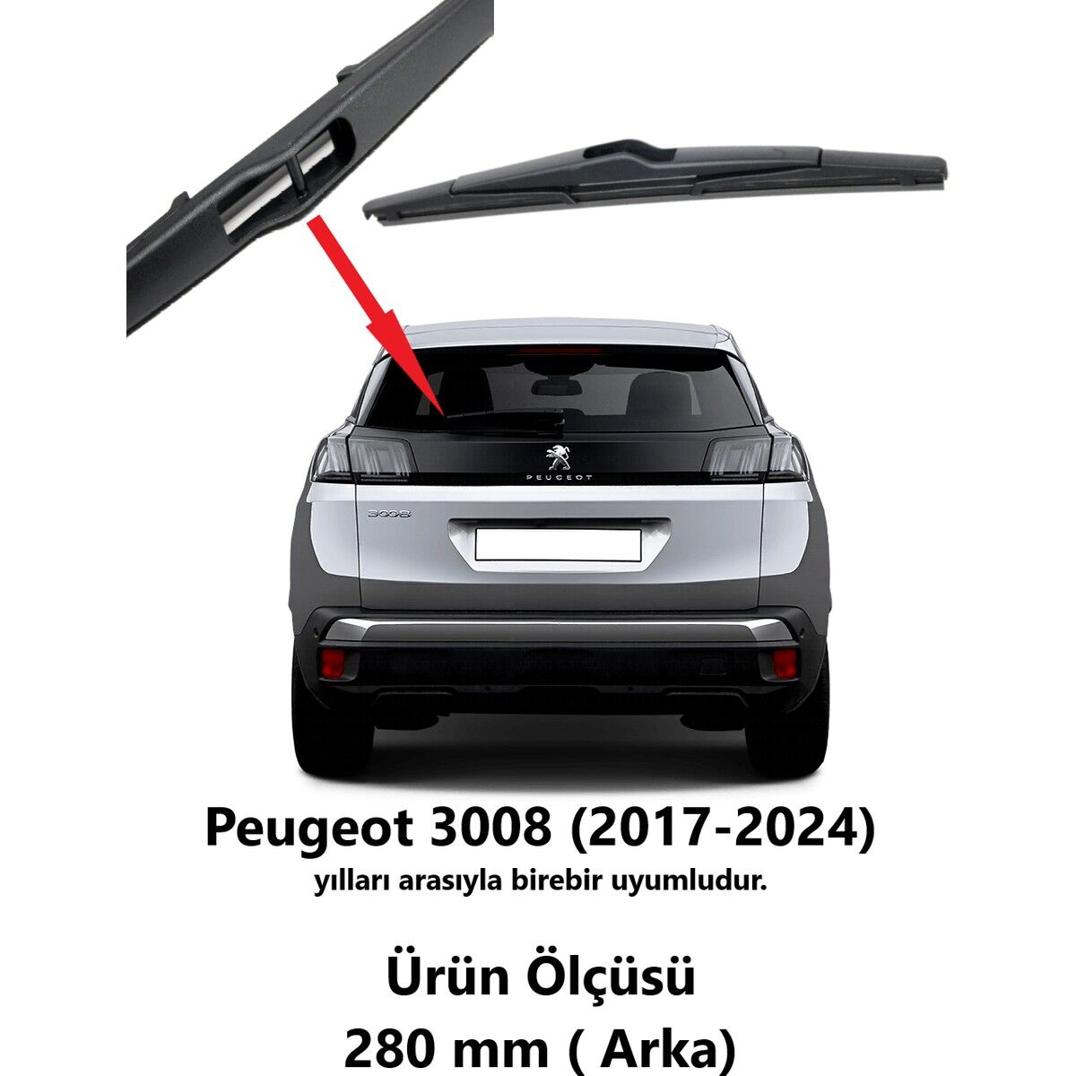 Peugeot 3008 (2017-2024) Arka Silecek Süpürgesi