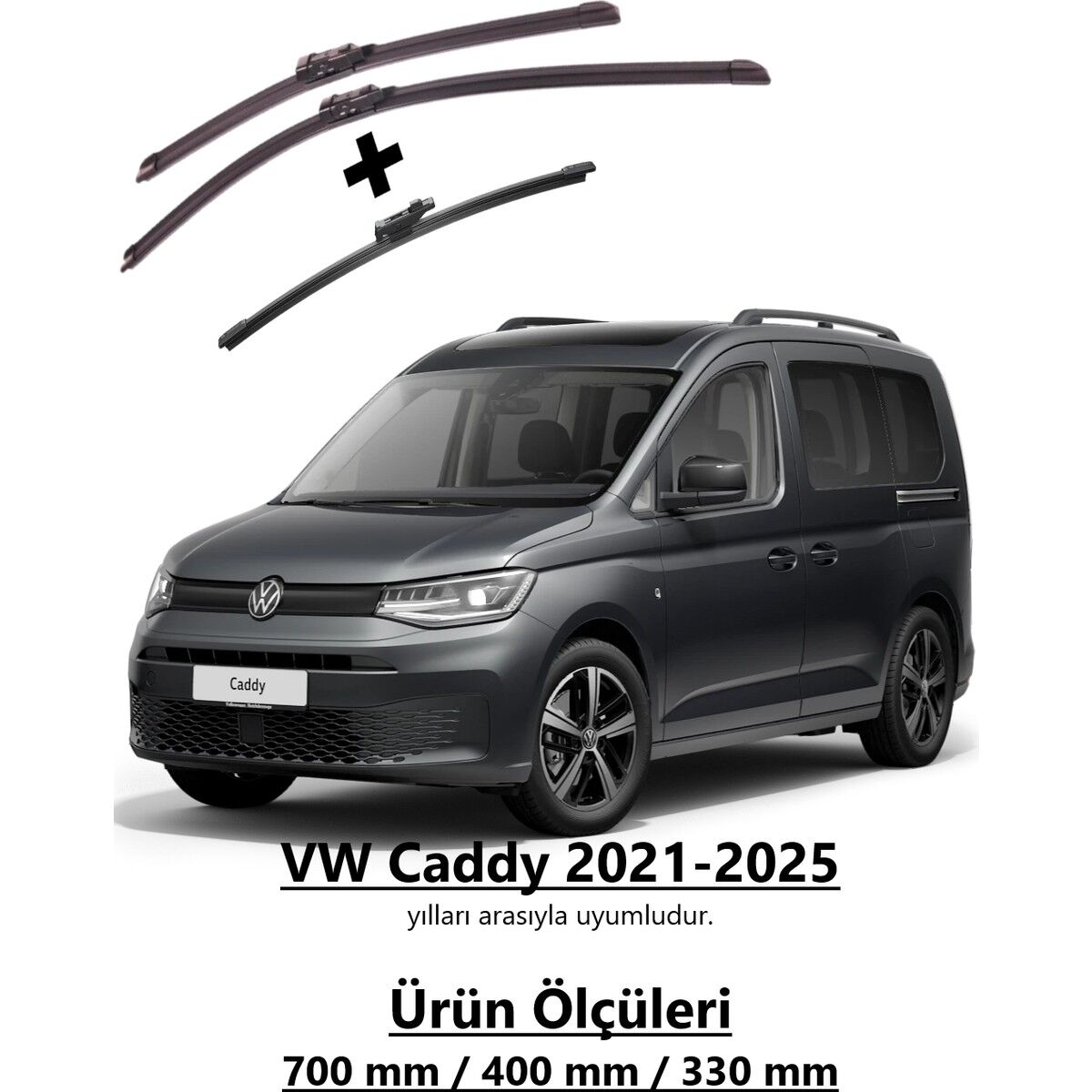 Volkswagen Caddy (2021-2025) Ön ve Arka Silecek Süpürgesi Takımı