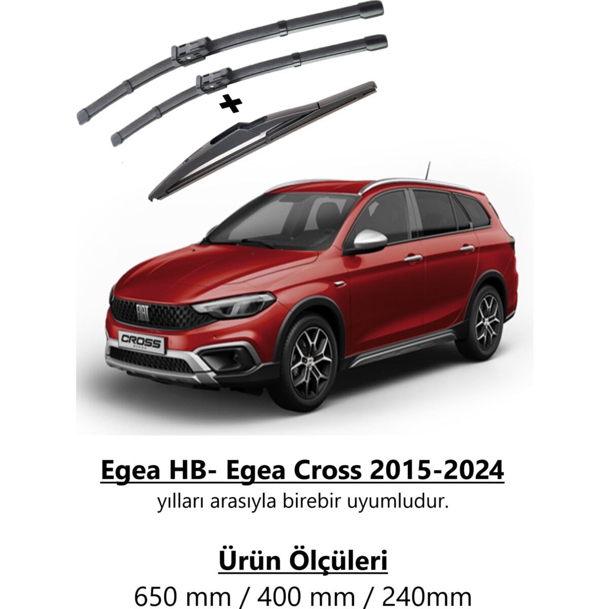 Inwells Fiat Egea Hb-Egea Cross 2015-2024 Ön ve Arka Silecek Takımı