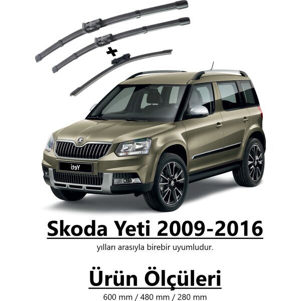 Inwells Skoda Yeti Aerodinamik Ön Ve Arka Silecek Seti 2009-2016