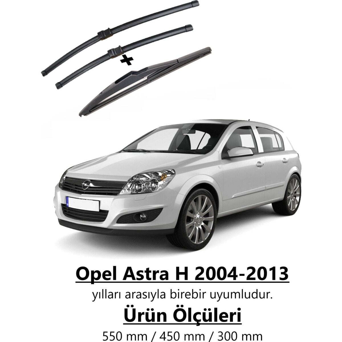 Inwells Opel Astra H 2004-2013 Ön ve Arka Aerodinamik Silecek Takımı
