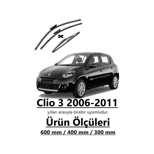 Inwells Renault Clio3 2006-2011 Ön ve Arka Muz Silecek Takımı