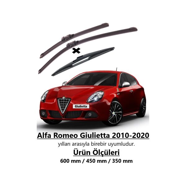 R.B.W. Alfa Romeo Giulietta 2010-2020 Ön ve Arka Muz Silecek Takımı