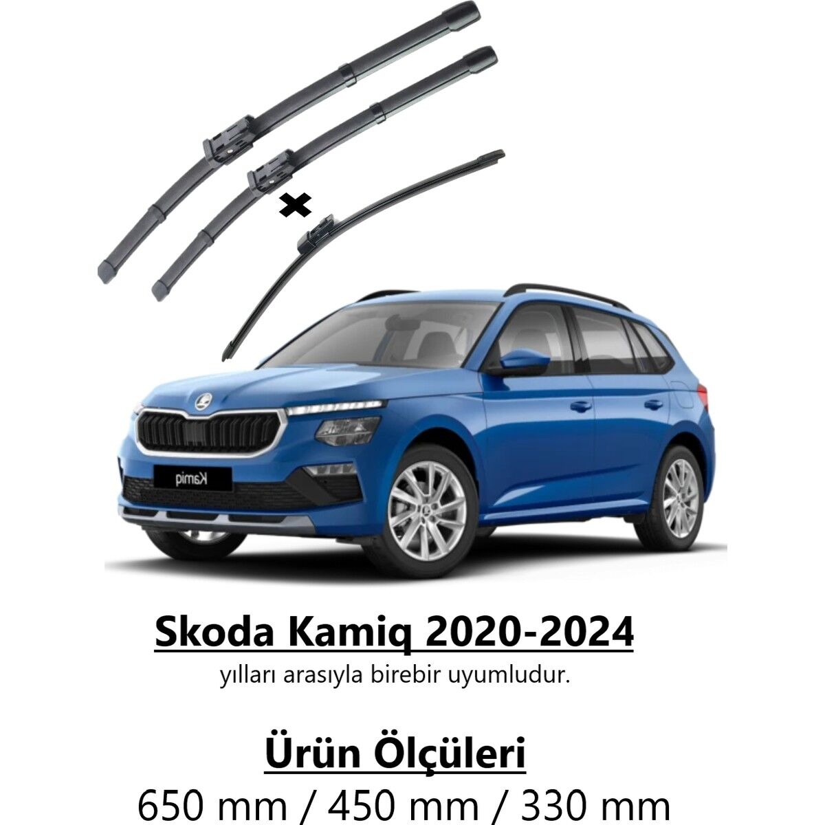 Skoda Kamiq Uyumlu Ön ve Arka Silecek Seti Takımı (2020-2024)