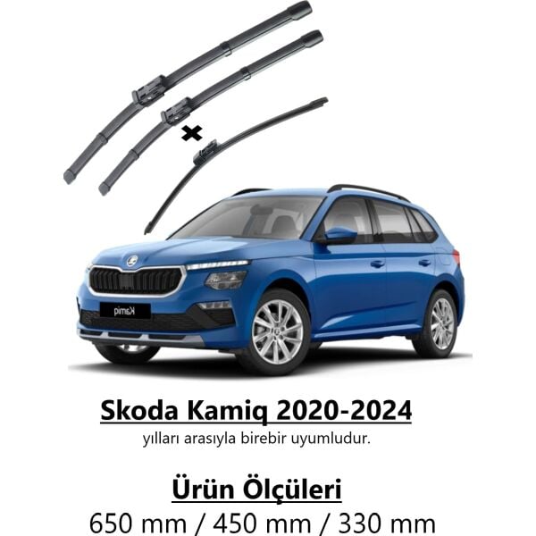 Skoda Kamiq Uyumlu Ön ve Arka Silecek Seti Takımı (2020-2024)