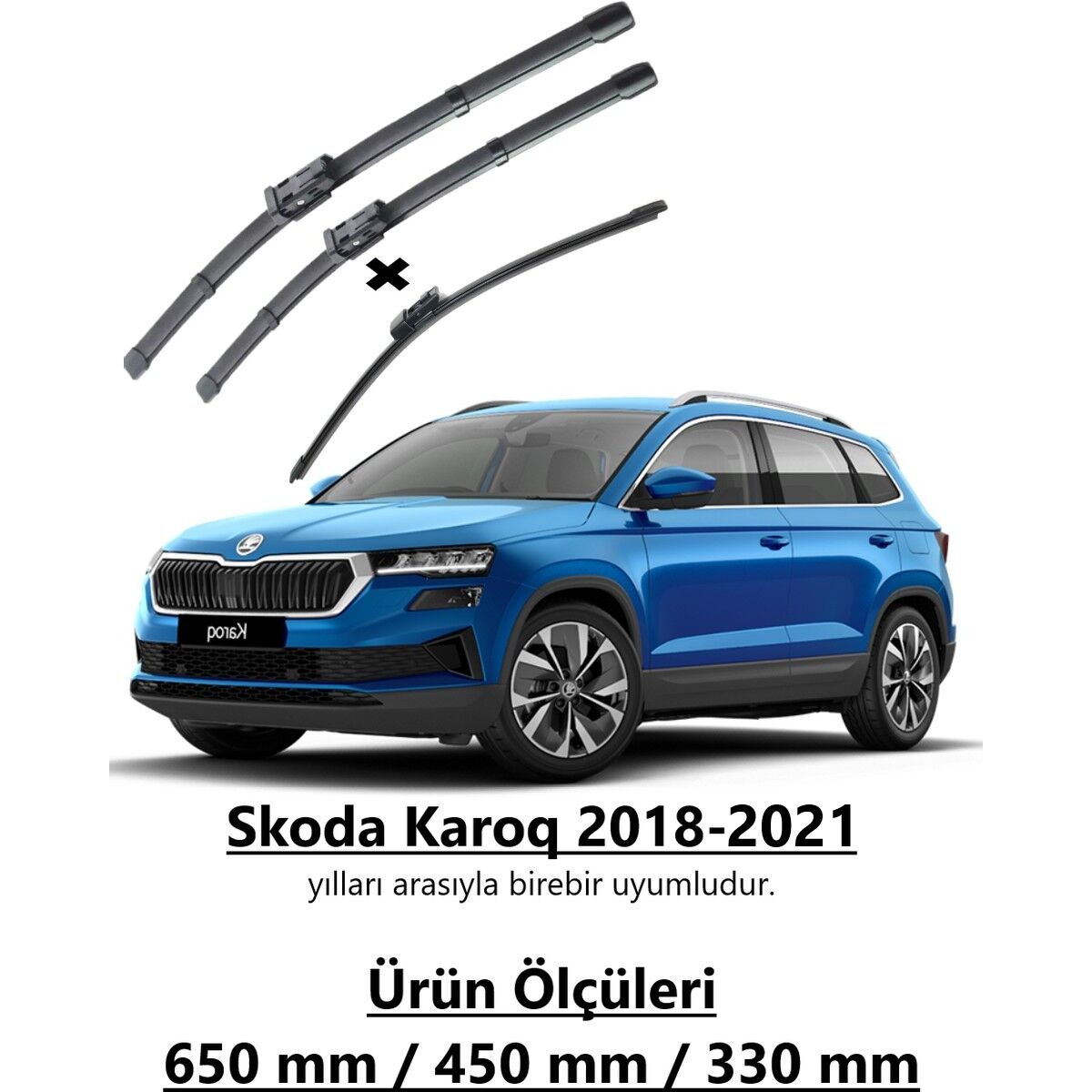 Skoda Karoq Uyumlu Ön ve Arka Silecek Seti Takımı (2018-2021)