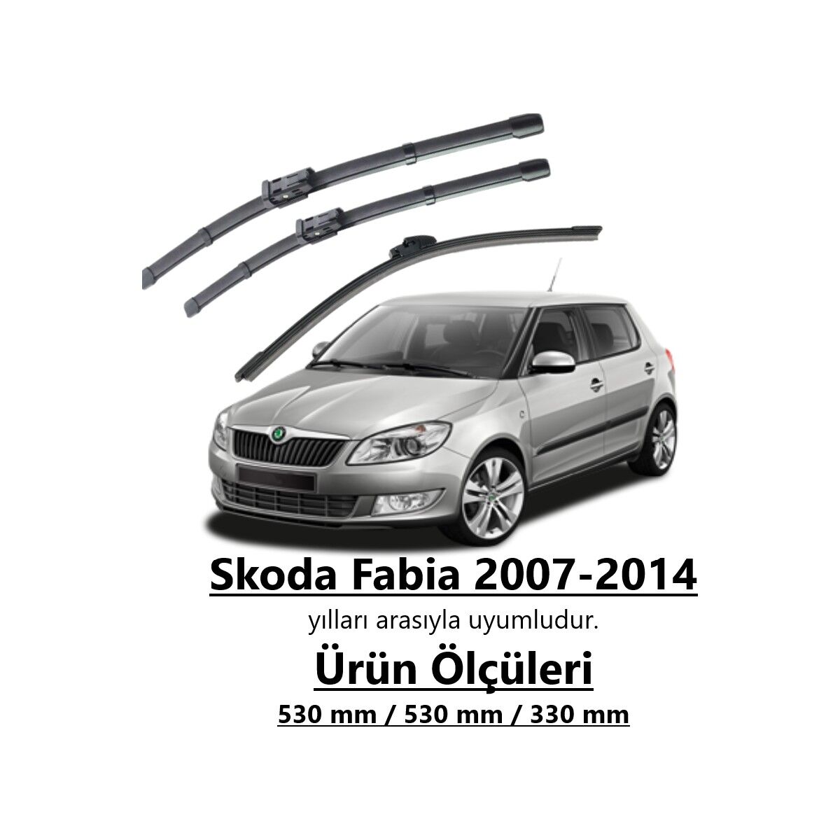 RBW Skoda Fabia 2007-2014 Ön ve Arka Silecek Takımı
